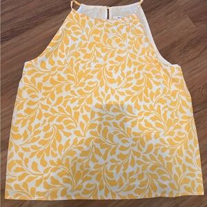 Bar III Yellow Patterned Halter Blouse